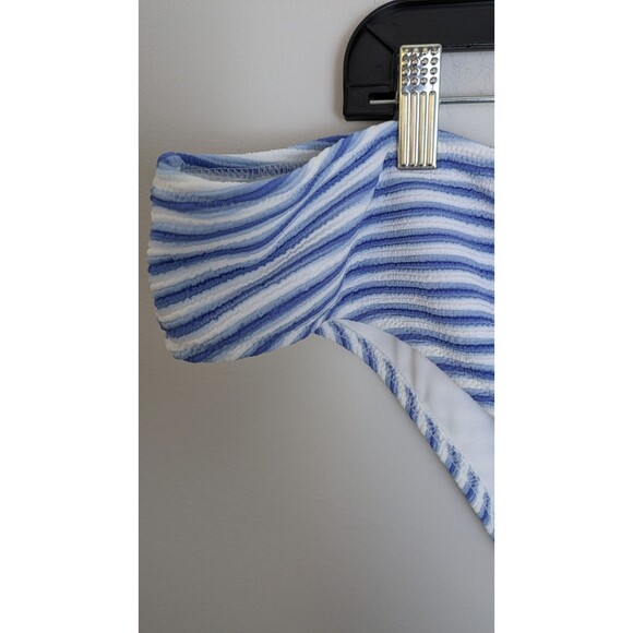 J.Crew BF210 Blue & White Striped Textured Bikini Bottom Resort Vacation SZ 3X - Picture 8 of 10